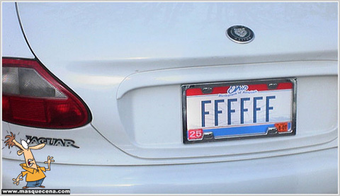 Matrícula de carro que diz FFFFFF