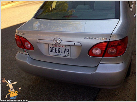 Matrícula de carro que diz Geek Lover
