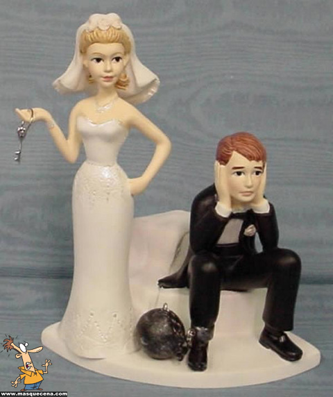 Topos para bolos de casamento engraçados