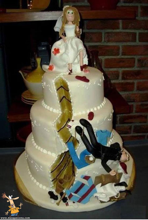 Topos para bolos de casamento engraçados
